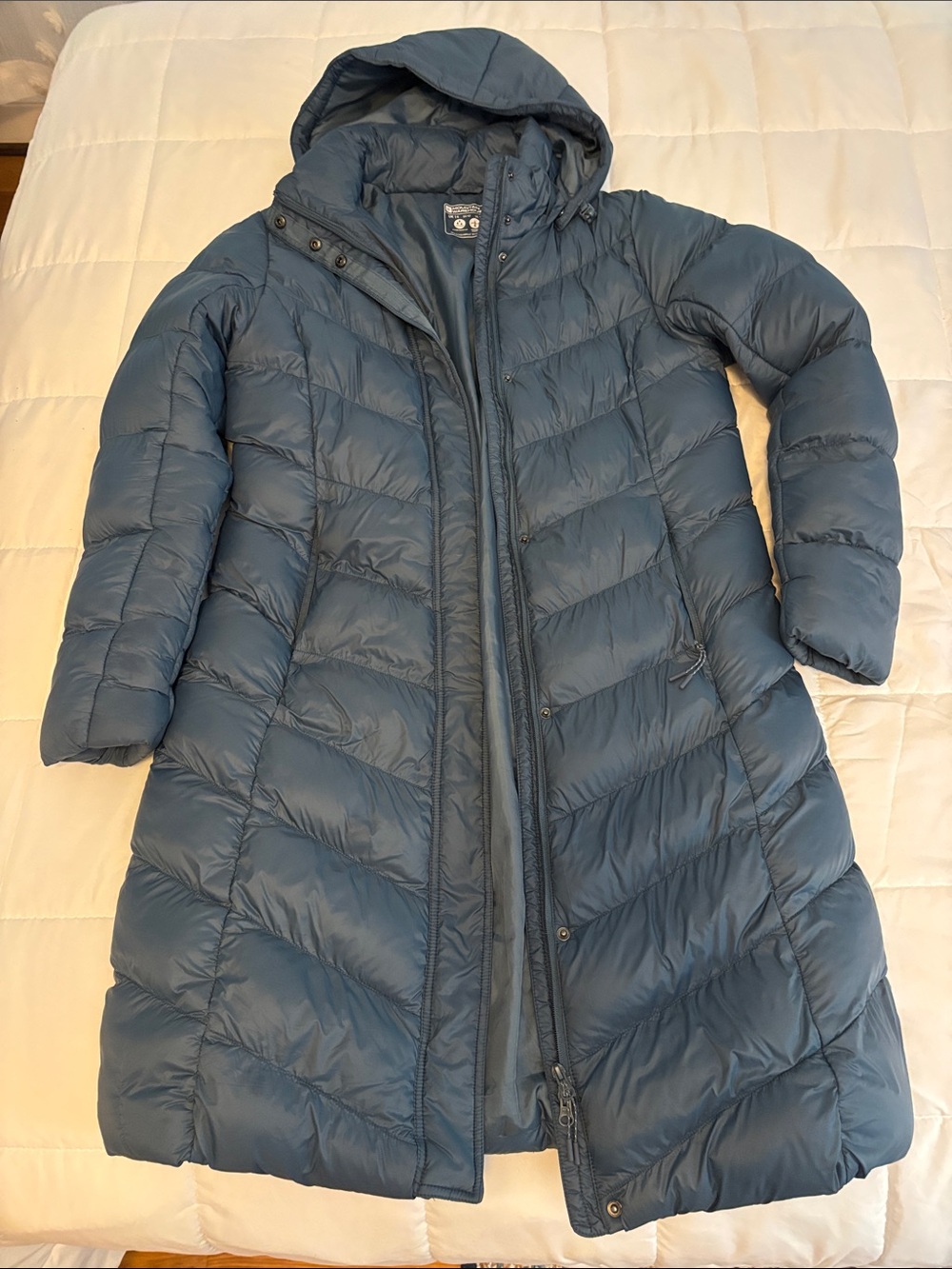 Mountain Warehouse Long Hooded Women's Puffer Coat in Slate Blue